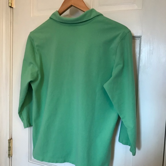 Talbots petite top 3/4 sleeve M green - Picture 5 of 5